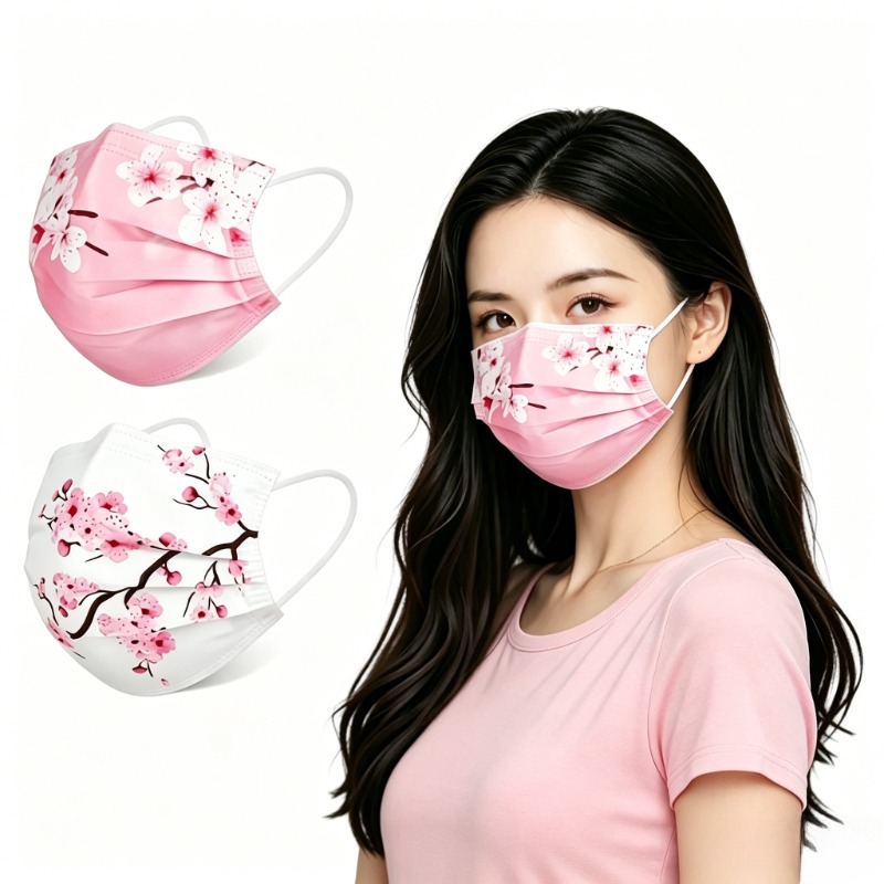 Cloth Face Mask Washable - Kadınlar için 10 adet Çiçekli Yıldız