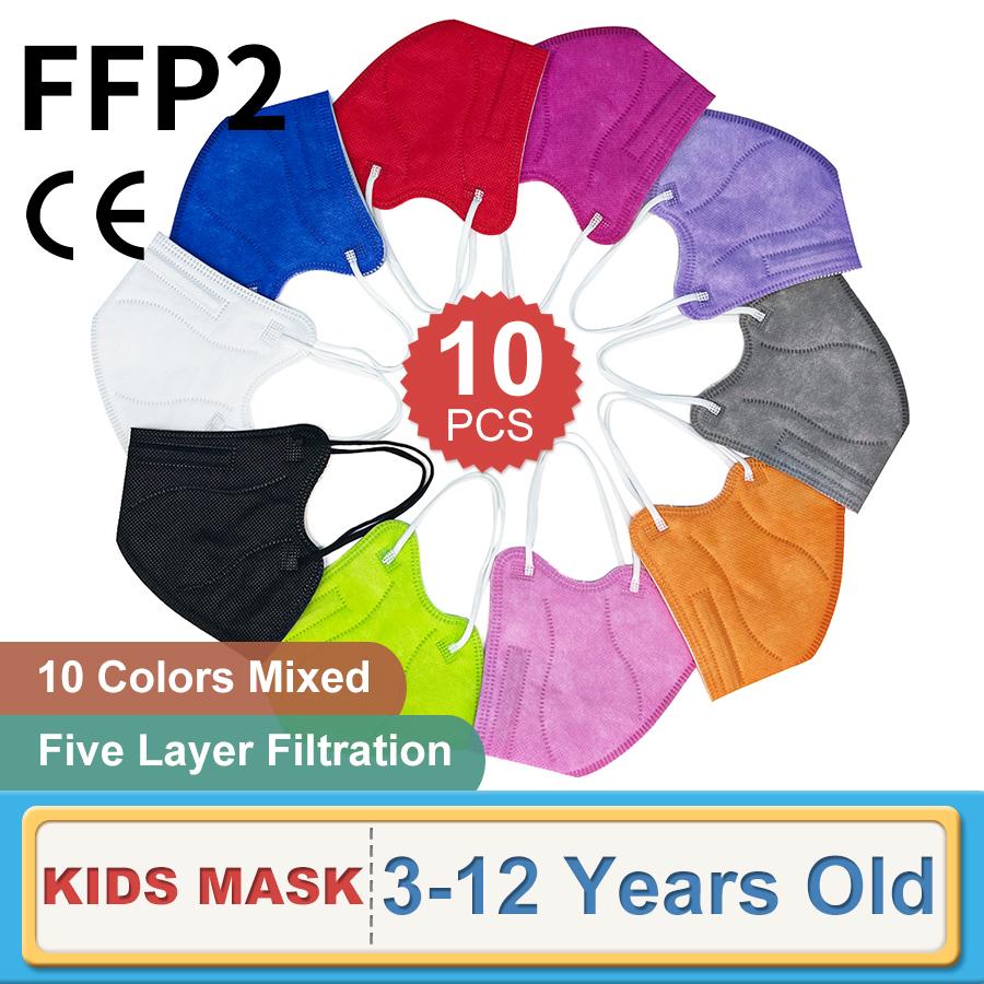 Kn95 Respirator Mask - 10 adet çocuk FFP2 yüz maskesi