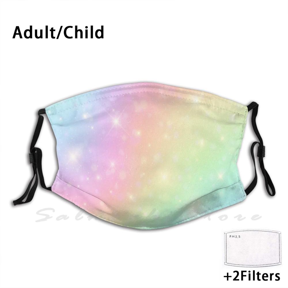 Kids Face Mask - Yüz maskeleri Unicorn Pastel gökyüzü gökkuşağı
